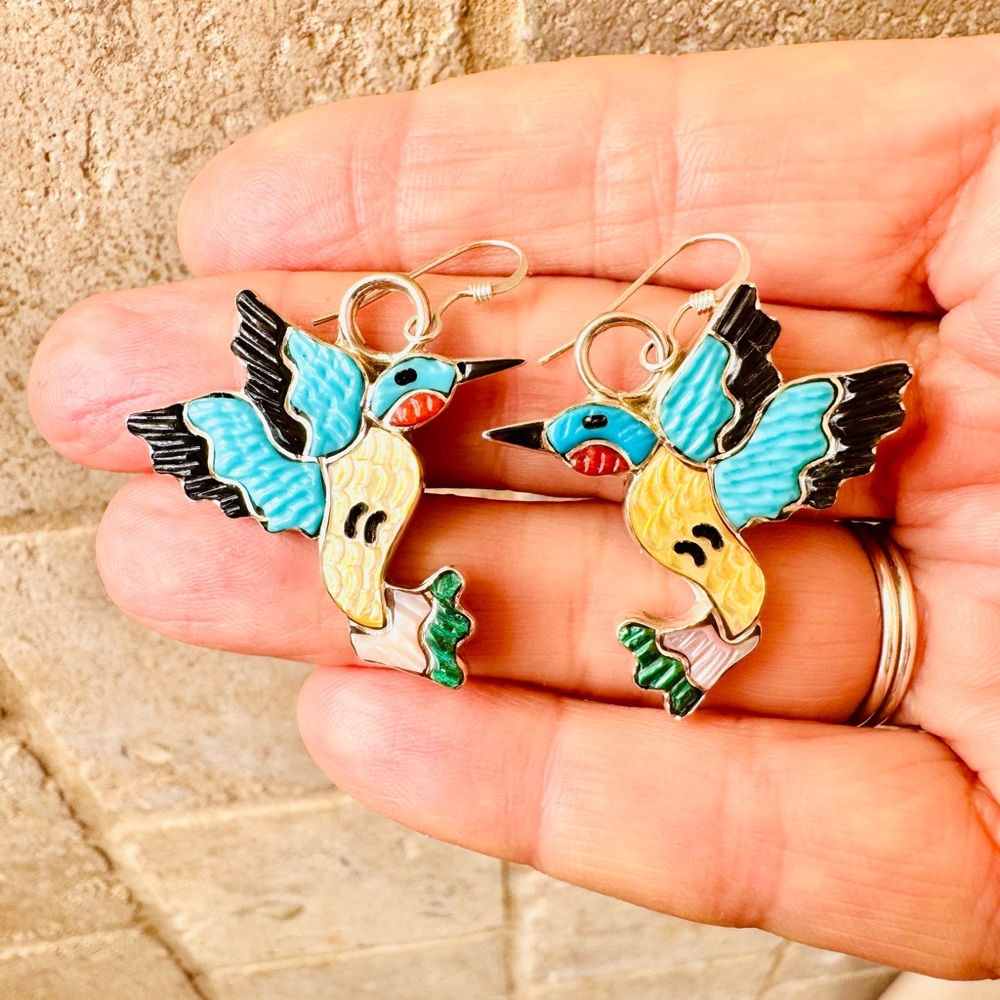 Earring By Renowned Zuni Artist Tamara Pinto, Sig… - image 2